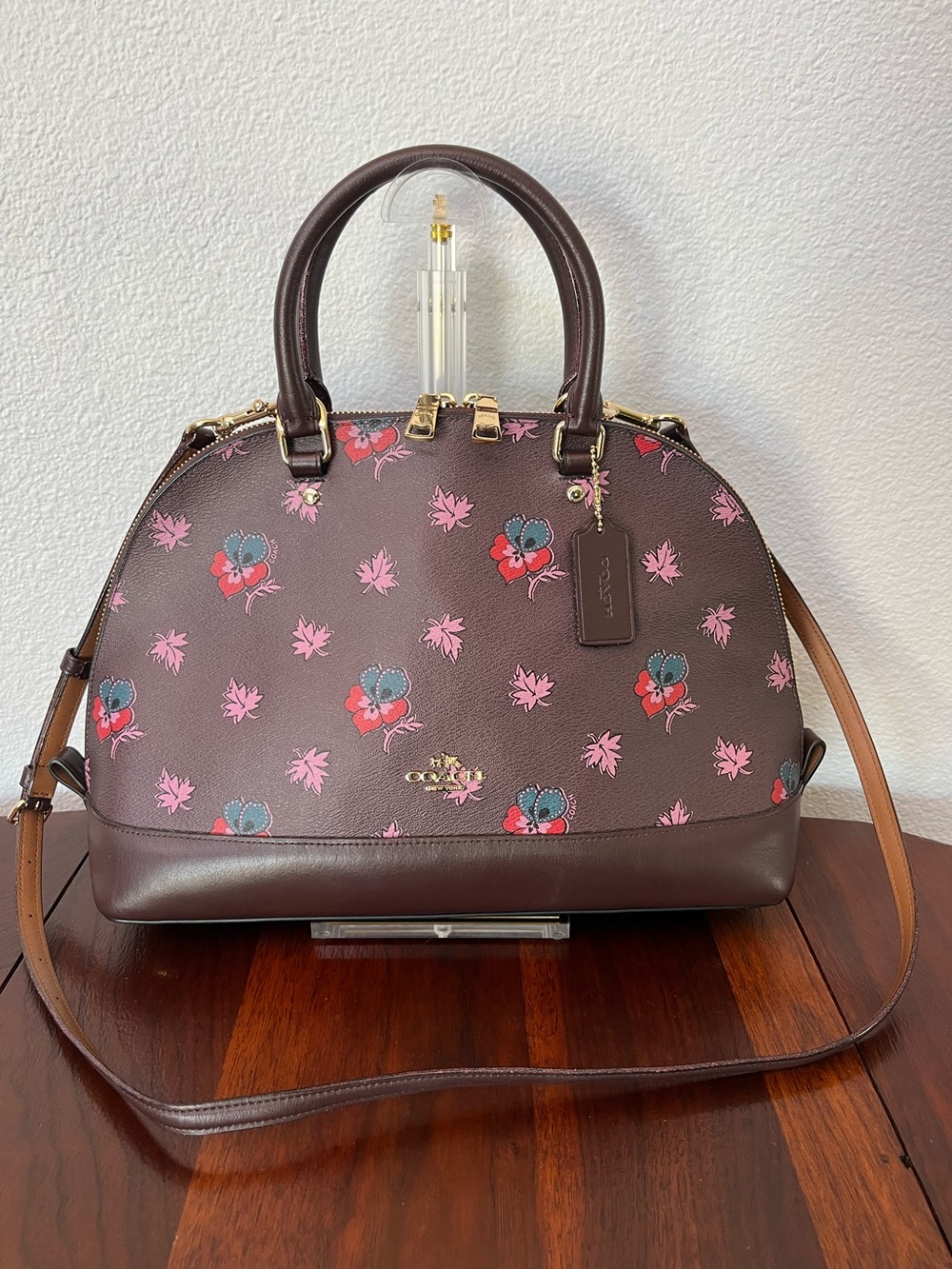 Coach Sierra Wildflower Satchel F11919 in Oxblood with Gold Hardware EUC